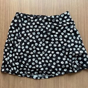 Garage Black and White Floral Mini Skirt